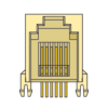 MR-961202 (6P6C) 6 Position, Mini Low profile, Side Entry Modular Jack