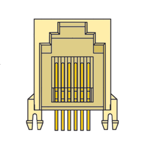 MR-961202 (6P6C) 6 Position, Mini Low profile, Side Entry Modular Jack