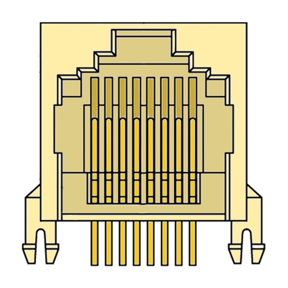 MR-961203 (8P8C) RJ45 Mini Low Profile, Side Entry, Modular Jack