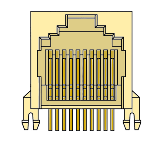 MR-961204 (10P10C) Mini Low Profile, Side Entry, Modular Jack
