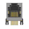 MR-961208 (6P6C) 6 position, RJ12, Mini Low Profile, With Metal Shielded Shell, Side Entry.