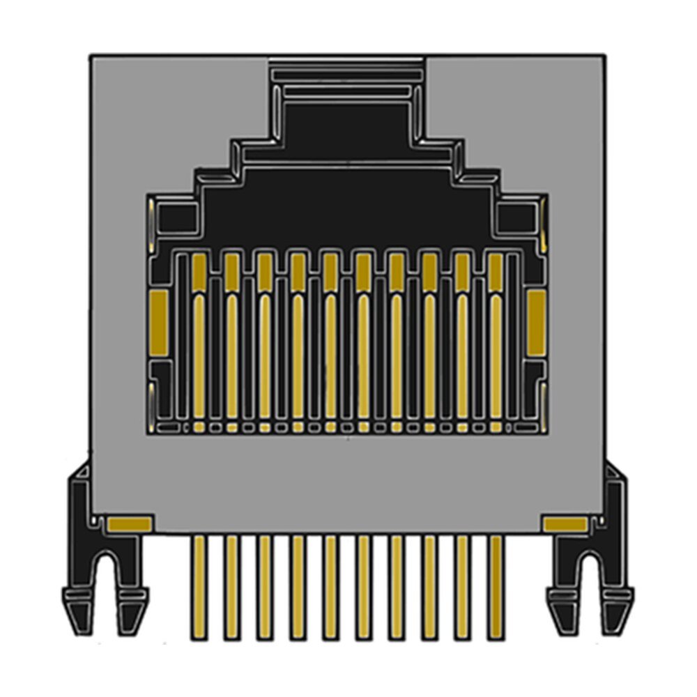 MR-961212 (10P10C) Mini, Low Profile, Modular Jack, Shielded, Side Entry