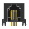 MR-961701(6P4C) Mini, Low Profile, Side Entry Modular Jack