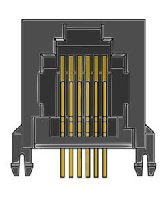 MR-961702 (8P6C) Mini Low profile, Side Entry, Modular PCB Jack