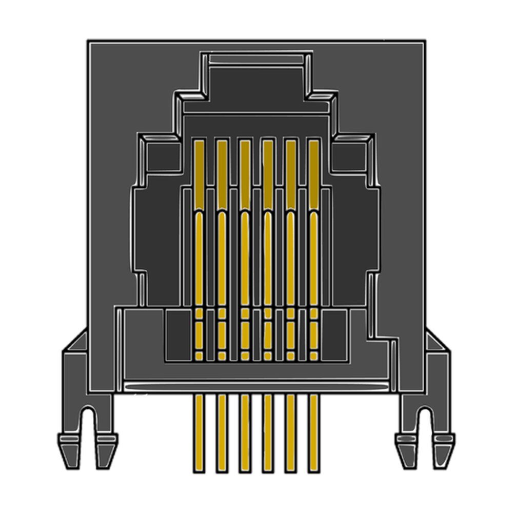 MR-961702 (8P6C) Mini Low profile, Side Entry, Modular PCB Jack