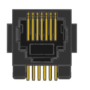 MR-961901 (6P6C) 6 Position, Flanged, DIP, Side Entry PCB Modular Jack