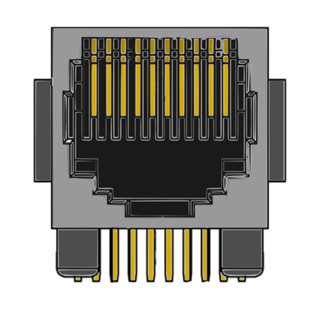 MR-961904 (10P10C) 10 Position, DIP, Low Profile, With Shielding, Side Entry Modular Jack