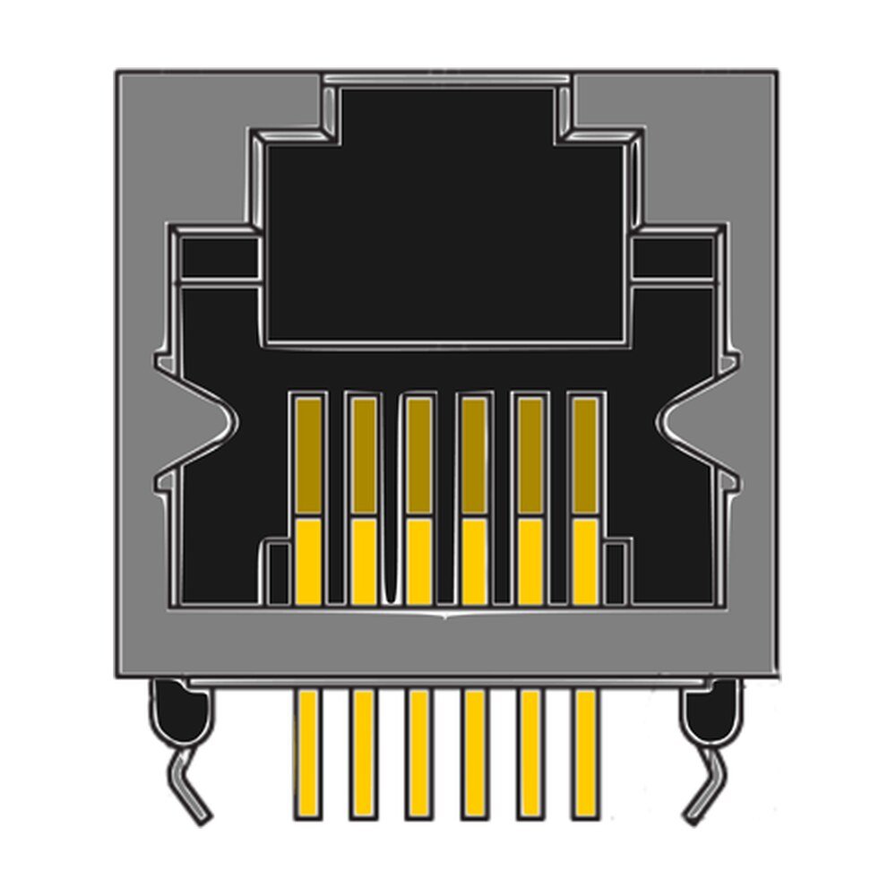 MR-962108 (6P6C) Shielded, RJ11, Modular Jack, DIP