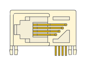 MR-962401(4P4C) Side Entry, DIP, Non Shielded, Modular Jack