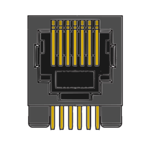 MR-963101 (6P6C) Flanged, Modular Jack, DIP, Side Entry, PCB Modular Jack