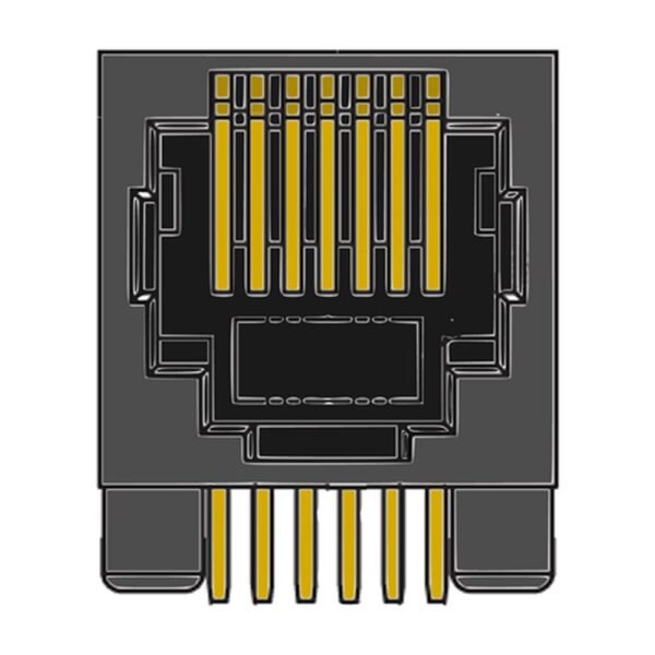 MR-963101 (6P6C) Flanged, Modular Jack, DIP, Side Entry, PCB Modular Jack