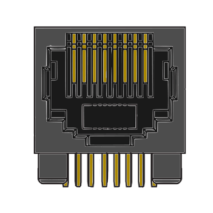 MR-963102 (8P8C) RJ45, Side Entry, Flangeless, DIP, Side Entry, PCB Modular Jack