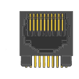 MR-963104 (10P10C) 10 Position, Flangeless, DIP, Side Entry PCB Modular Jack
