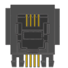 MR-963601 (4P4C) 4Position, Round Pin, DIP, W/O Shield, Optional Flange, Side Entry Modular Jack