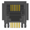 MR-963602 (6P6C) 6 Position, RJ11, Round Pin, DIP, Side Entry, Optional Flange, PCB Modular Jack