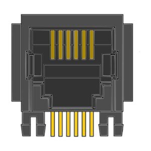 MR-963602 (6P6C) 6 Position, RJ11, Round Pin, DIP, Side Entry, Optional Flange, PCB Modular Jack