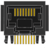 MR-963603 (8P8C) 8 Position, RJ45, Side Entry, DIP, Optional Flanges, PCB Modular Jack