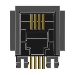 MR-963701 (4P4C) RJ11, Flat Pin, DIP, Optional Flange, Side Entry Modular Jack,