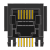 MR-963702 (6P6C) 6 Position, RJ11, Flat Pin, DIP, Side Entry, Optional Flange, PCB Modular Jack