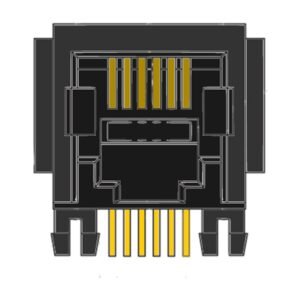 MR-963702 (6P6C) 6 Position, RJ11, Flat Pin, DIP, Side Entry, Optional Flange, PCB Modular Jack