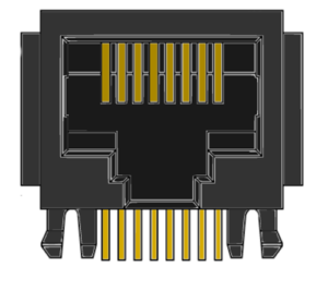 RJ45 Side Entry PC Board Mount Connector MR-963703