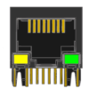MR-963704 (8P8C) RJ45, Flat Pin, DIP, Non -Shielded, Side Entry, PCB Modular Jack