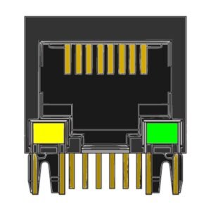 MR-963704 (8P8C) RJ45, Flat Pin, DIP, Non -Shielded, Side Entry, PCB Modular Jack