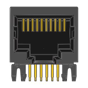 MR-963708 (10P10C) Flat Pin, DIP, Side Entry, No Shield, PCB Modular Jack