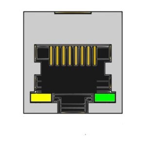 MR-964401 (8P8C) RJ45, Flat Pin, DIP, Top Entry, Shielded with LED's, PCB Modular Jack