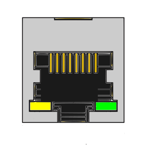 MR-964401 (8P8C) RJ45, Flat Pin, DIP, Top Entry, Shielded with LED's, PCB Modular Jack
