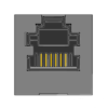 MR-964615 (6P6C) RJ12, Shielded, Flat Pin, Top Entry Modular Telephone Jack, PCB Mount