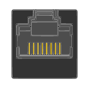 MR-964701 (8P8C) RJ45, Non-Shielded, Round Pin, Top Entry, Modular Telephone PCB Jack