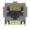 MR-964801, (8P8C) RJ45, Side Entry, Panel Grounds, Modular PCB Jack