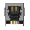 MR-965901, (6P6C) 6 Position, DIP, Shielded, Low Profile,Side Entry,Modular PCB Jack