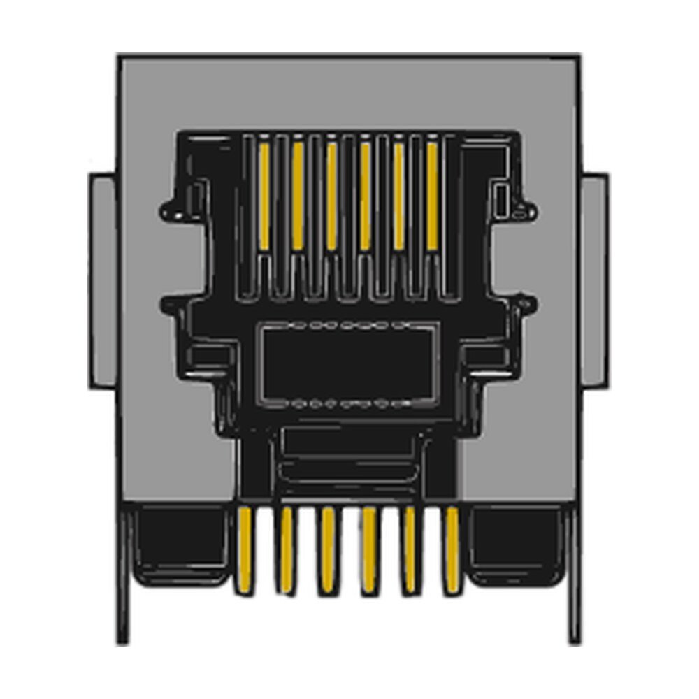 MR-965901, (6P6C) 6 Position, DIP, Shielded, Low Profile,Side Entry,Modular PCB Jack