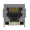 MR-965902, (8P8C) RJ45, DIP, Shielded, Low Profile, Side Entry Modular PCB Jack
