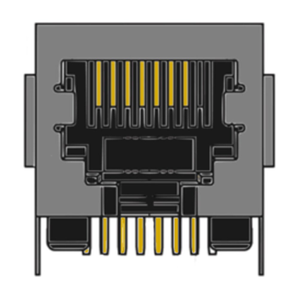 MR-965902, (8P8C) RJ45, DIP, Shielded, Low Profile, Side Entry Modular PCB Jack