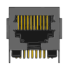 MR-965903 (10P10C) 10 Position, DIP, Shielded Low Profile, Side Entry, Modular PCB Jack