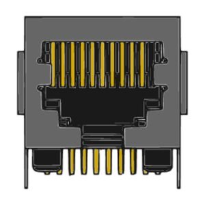 MR-965903 (10P10C) 10 Position, DIP, Shielded Low Profile, Side Entry, Modular PCB Jack
