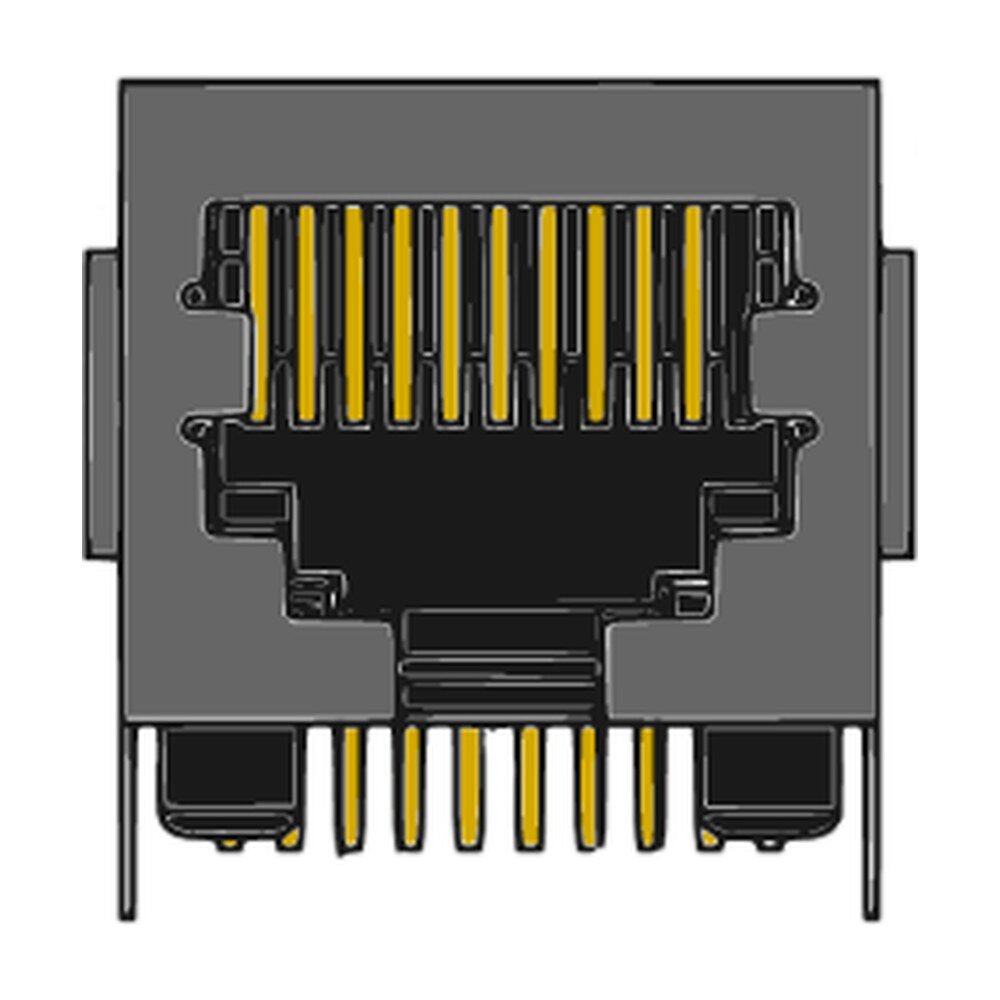 MR-965903 (10P10C) 10 Position, DIP, Shielded Low Profile, Side Entry, Modular PCB Jack