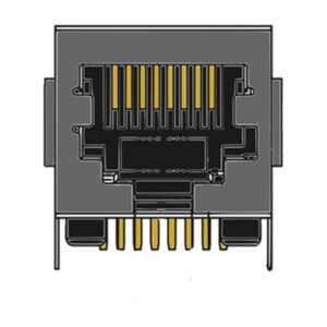 MR-966101 (8P8C) RJ45, DIP, Shielded, Low Profile, Side Entry, Modular PCB Jack, Keyed, Panel Ground