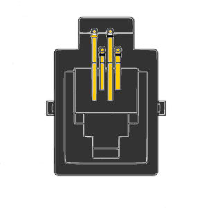 MR-966201 (4P4C) RJ11, Top Entry, Low Profile, PCB Modular Jack