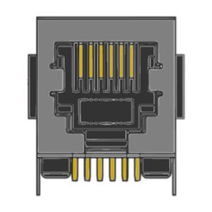 MR-966301 (6P6C) RJ12, DIP, Shielded, Low profile, Side Entry, PCB Jack with Panel Ground