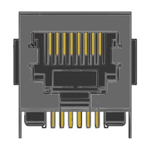 MR-966302 (8P8C) RJ45, DIP, Shielded, Low profile, Side Entry PCB Jack, Panel Ground
