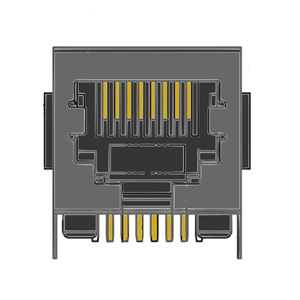 MR-966302 (8P8C) RJ45, DIP, Shielded, Low profile, Side Entry PCB Jack, Panel Ground