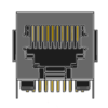 MR-966303 (10P10C), DIP, Shielded, Low profile, Side Entry PCB Jack, Panel Ground