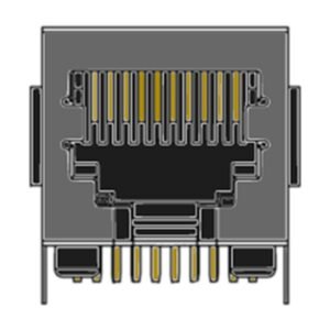 MR-966303 (10P10C), DIP, Shielded, Low profile, Side Entry PCB Jack, Panel Ground