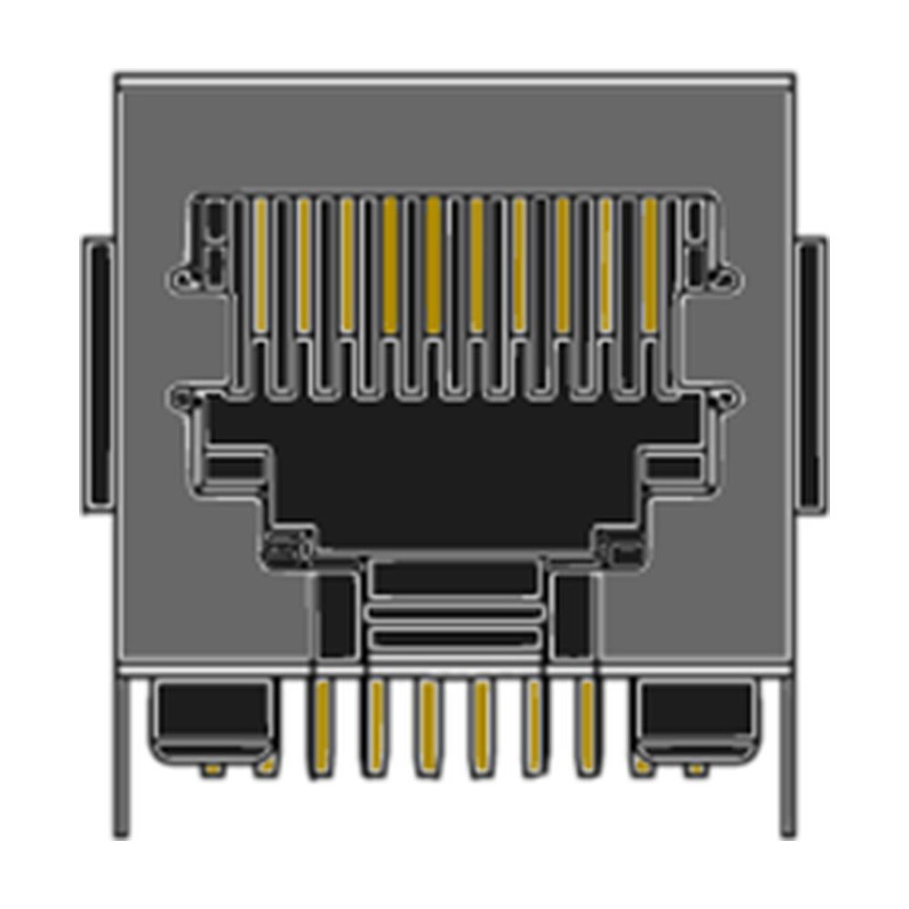 MR-966303 (10P10C), DIP, Shielded, Low profile, Side Entry PCB Jack, Panel Ground