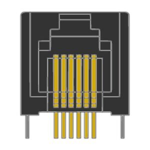 MR-966701 (6P6C) Side Entry, Metal Locking Pegs, PCB Modular Jack