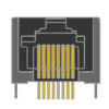 MR-966702 (8P8C) RJ45, Side Entry, Metal Pegs, PCB Jack